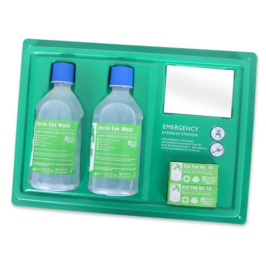 Click Medical Eyewash Station With 2X500Ml Bottles Green