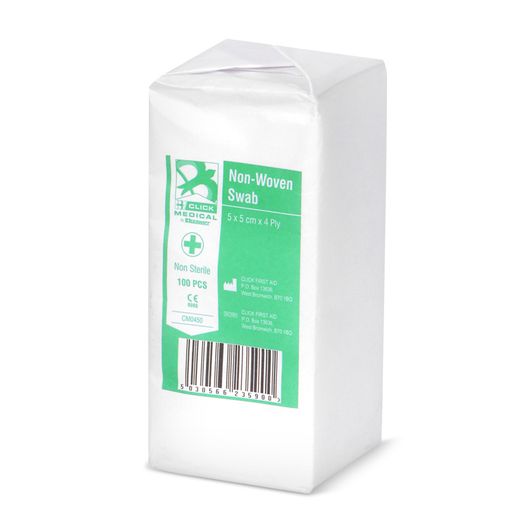 Click Medical Gauze Swabs 5Cm X 5Cm Non Sterile White (100 Pack)