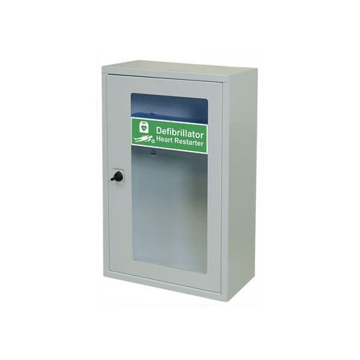 Click Medical Indoor Defibrillator Cabinet With Thumb Lock Grey