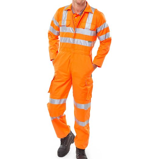 Beeswift Hi-Vis Railspec Coverall Orange
