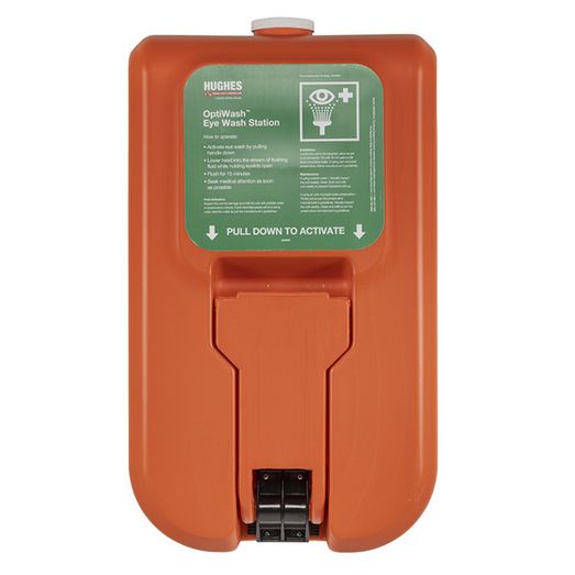 Click Medical Wall Mounted Self Contained Gravity Fed Eye Wash - 38 Ltr Orange