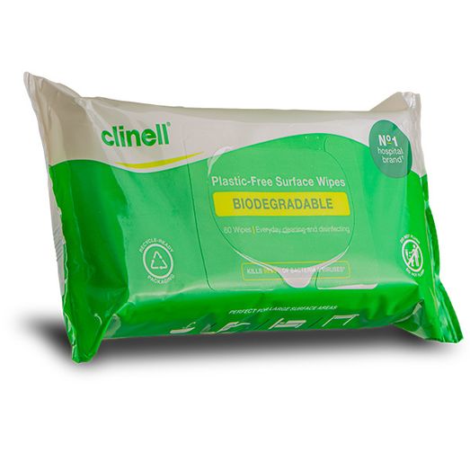 Clinell Biodegradable Surface Wipes Green