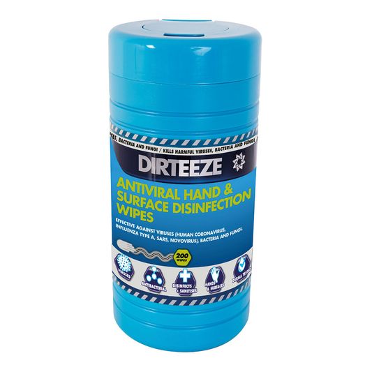 Dirteeze Antivirak Hand Ande Surafce Disinfection Wipes Blue