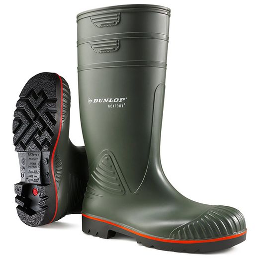 Dunlop Acifort Heavy Duty Full Safety Wellingtons Green