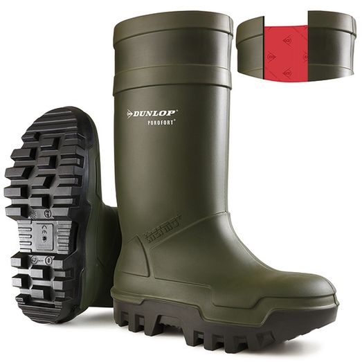 Dunlop Purofort Thermo+ Full Safety Wellingtons Green