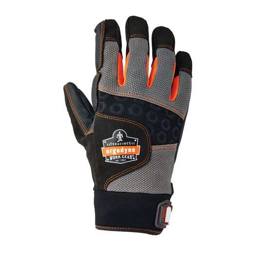 Ergodyne Full Finger Anti Vibration Glove Black/Grey (1 Pair)