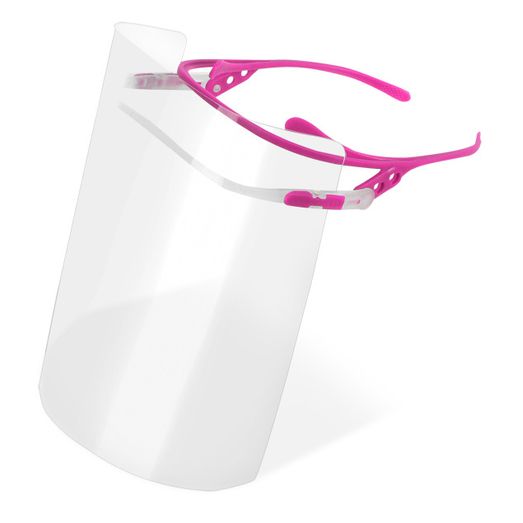 Full Face Shield - Frame With 10 Visors Pink