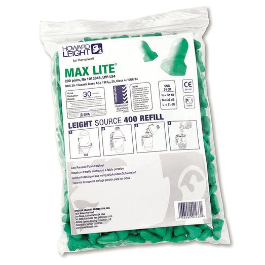 Honeywell Max Lite Ls400 Refill - 200 Pairs 1013048 Green (200 Pack)