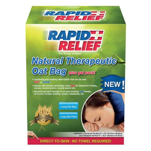 Rapid Relief Natural Theraputic Oat Bag With Gel Pack (Long) Blue