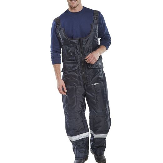 Beeswift Coldstar Freezer Bib Trousers Navy Blue