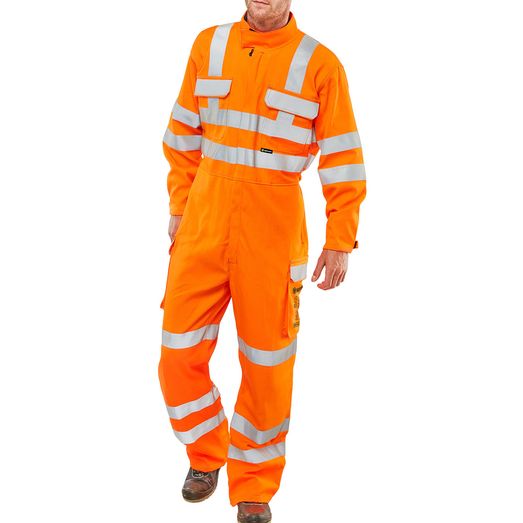 Beeswift Arc Compliant Hi-Vis Rail Spec Boilersuit Orange