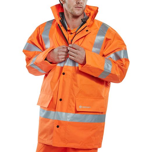 Beeswift 4 In 1 Hi-Vis Jacket And Bodywarmer Orange