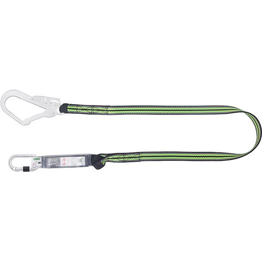 Kratos 1.8Mtr Lanyard + Scaff Hook Black/Green