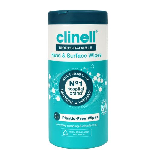 Clinell Biodegradable Hand And Surface Wipes Blue (6 Pack)