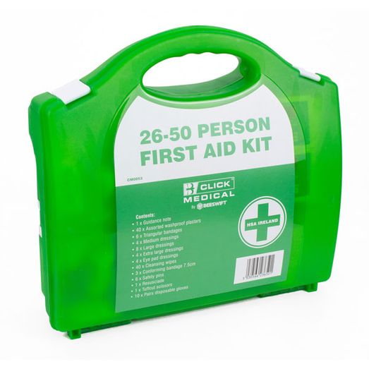 Click Medical 26-50 Person First Aid Kit With Eyewash Green