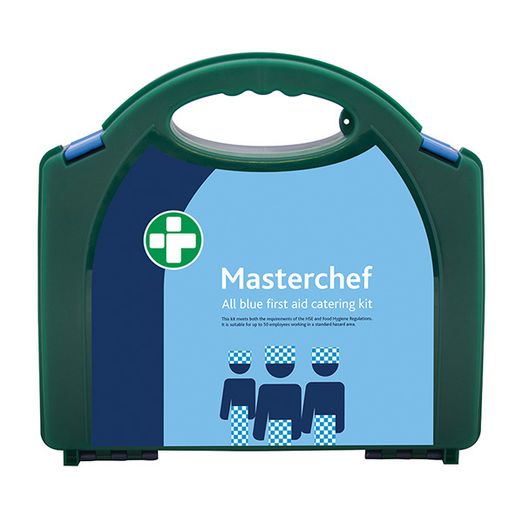 Masterchef 50 Person All Blue Catering First Aid Kit In Aura Box Green