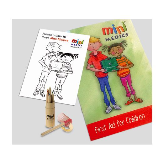 Mini Medics First Aid For Children Pack With Coloured Pencils White