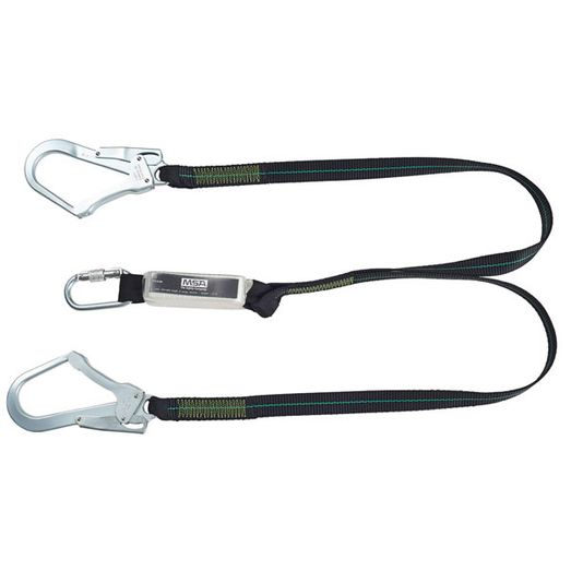 MSA 1.5M Webbing Twin Leg Lanyard Chrome