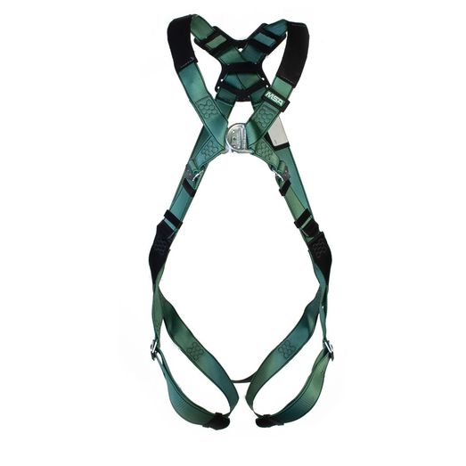 MSA Large V-Form Back/Chest D-Ring Qwik-Fit Harness Green