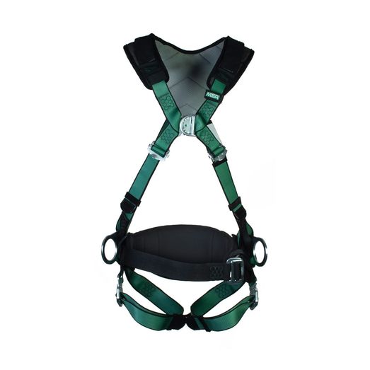 MSA Standard V-Form Back/Chest/Hip D-Ring Bayonet Harness W/W Belt Green