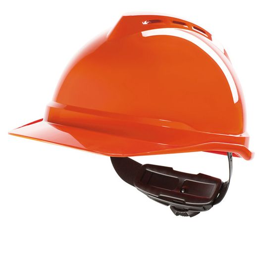 MSA V-Gard 500 Vented Safety Helmet Hi Vis Orange