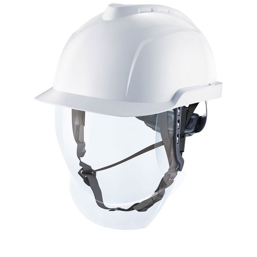 MSA V-Gard 950 Electrician Safety Helmet With Face Shield White