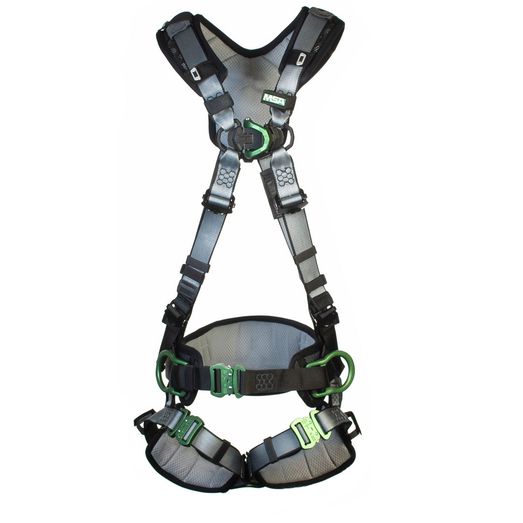 MSA Xl V-Fit Back/Chest/Hip D-Ring Bayonet Harness W/ W Belt Black