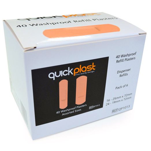 Quickplast Waterproof Plasters 6 X 40 Flesh (6 Pack)