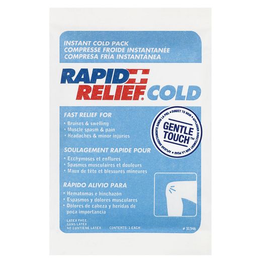 Rapid Relief Instant Cold Pack Small 4"X 6" White