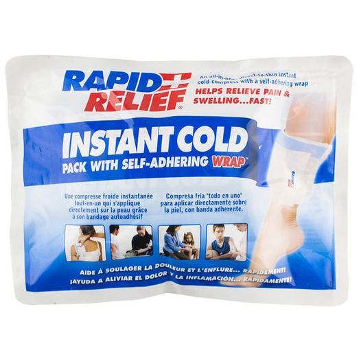 Rapid Relief Instant Cold Pack With Self Adhering Wrap 5"X 9" White