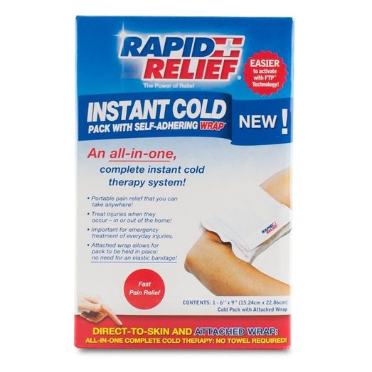 Rapid Relief Instant Cold Pack With Self Adhering Wrap 5"X9" White
