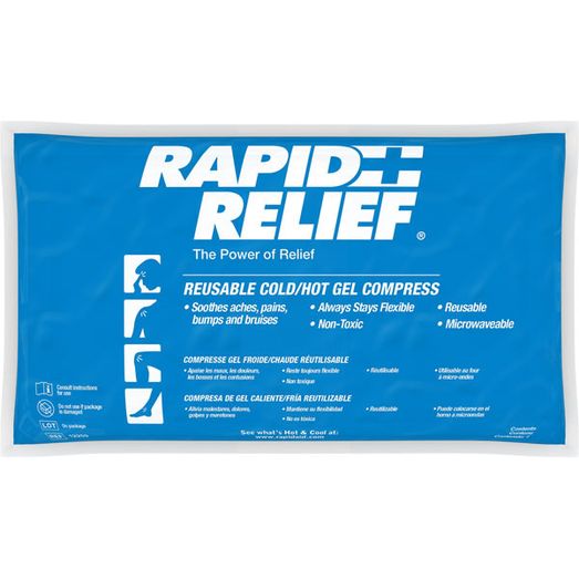 Rapid Relief Reusable Hot/Cold Gel Compress 5"X 9" White