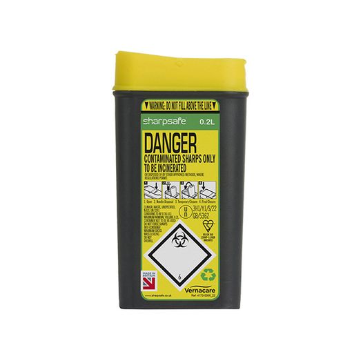 Sharpsafe Sharps Bin 0.2Ltr Yellow