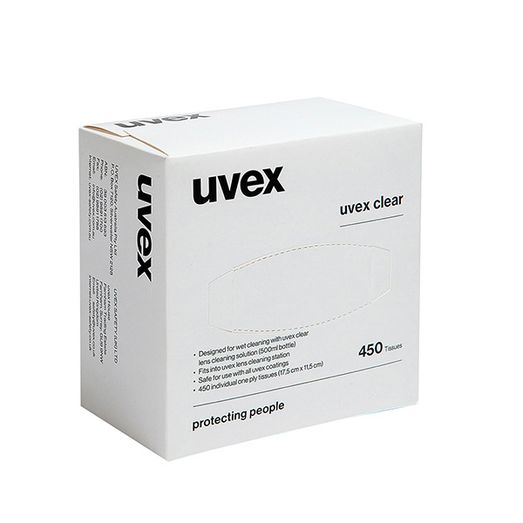 Uvex Lens Cleaning Tissues - 450 Box White