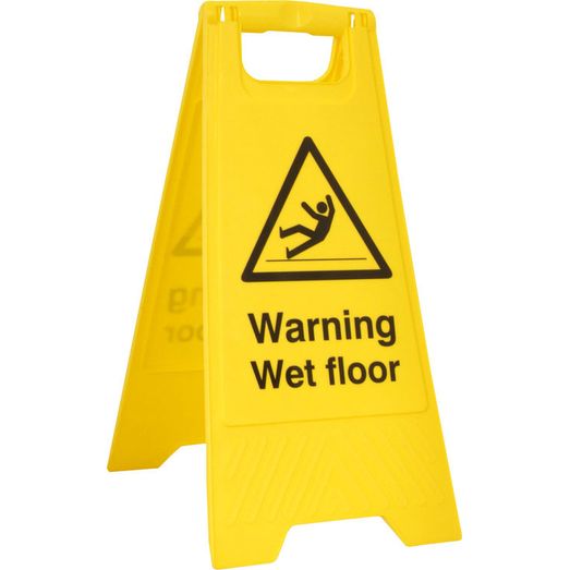 Warning Wet Floor A Board Yellow