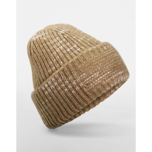 Beechfield Chunky Knitted Patch Beanie Espresso Haze
