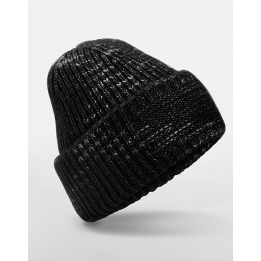 Beechfield Chunky Knitted Patch Beanie Midnight Haze