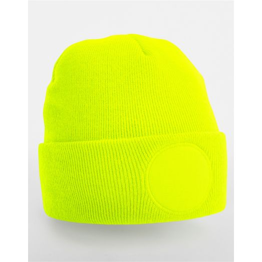 Beechfield Circular Patch Beanie Fluoresent Yellow