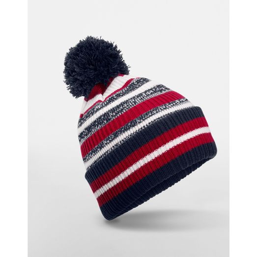 Beechfield Multi-Sport Fan Beanie French Navy/Classic Red/White