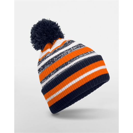 Beechfield Multi-Sport Fan Beanie French Navy/Orange/White
