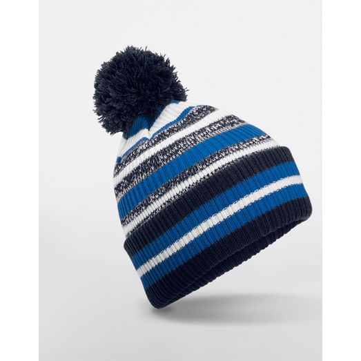 Beechfield Multi-Sport Fan Beanie French Navy/Sapphire Blue/White