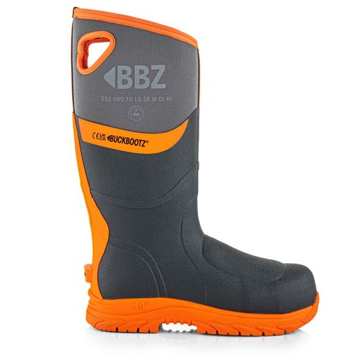 Buckler Buckbootz S5 BBZ9000GYOR Grey &amp; Orange Safety Wellington Boots
