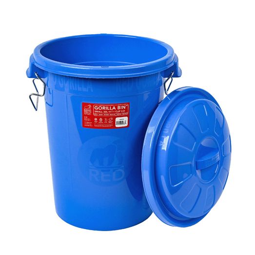 Red Gorilla Bin With Clip Lid Blue