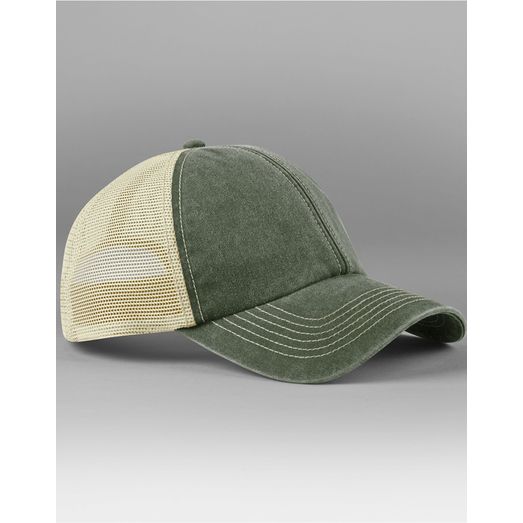 Beechfield 6 Panel Vintage Trucker Vintage Olive/Stone