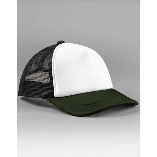 Beechfield Retro 5 Panel Trucker Black/Dark Olive