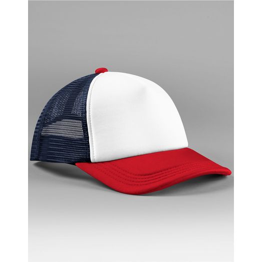 Beechfield Retro 5 Panel Trucker Navy/Red
