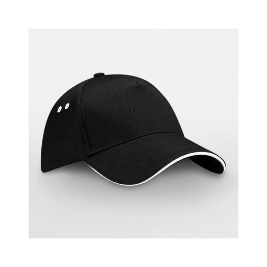 Beechfield Ultimate 5 Panel Cap Sandwich Peak Black/White