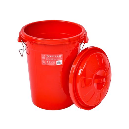 Red Gorilla Bin With Clip Lid 30Lt Red