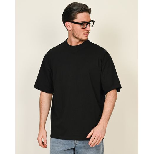 Casual Classics Ringspun Combed 220 Oversize Extended Neck T-Shirt - Black