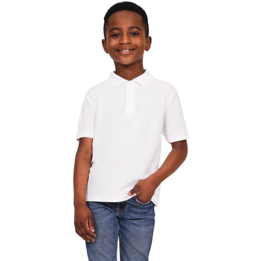 Casual Classics Classic Polycotton Pique Polo 190gm Kids - White
